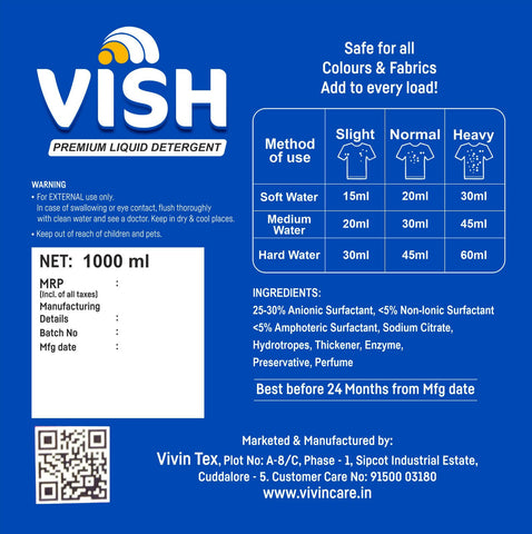 Vish Blue Liquid Detergent Pouch